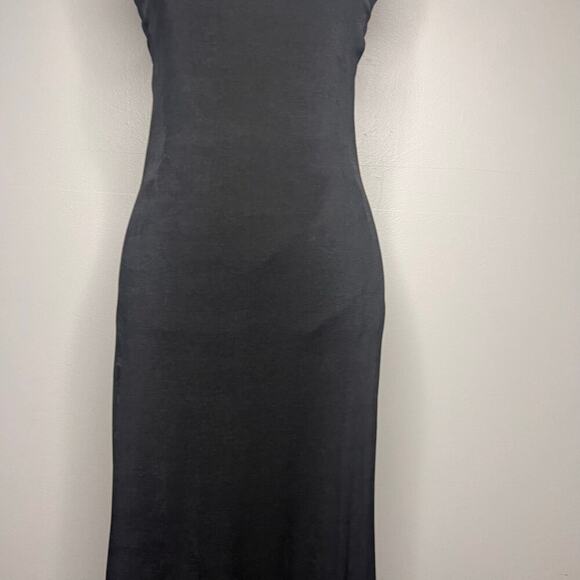 Women's Medium Long Black Dress Party Event Stretchy Goth Witchcore Gala Gown - Picture 3 of 6